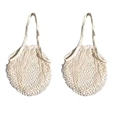 YEWCEP 2 Stück Netztasche Sandspielzeug, Einkaufstasche Netz Wiederverwendbar,...