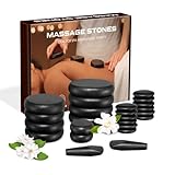 Hot Stones Massage Steine Set, 24 Stück Massagesteine aus Basalt Heiße Steine...