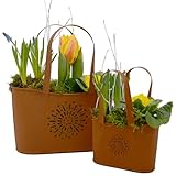 UNUS Edelrost Handtaschen 2er Set, Gartendeko mit Rost-Optik, Rost Deko aus...