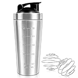 JOLIGAEA Edelstahl Protein Shaker, 750ml Shaker Eiweiß Sport Fitness, Sport...