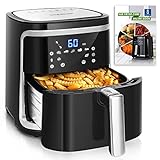 Aigostar Cube - Heißluftfritteuse 7L XXL, Airfryer 1900W, 7 Programmen,...