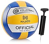 NAJATO Sports Volleyball – Beachvolleyball inkl. Ballpumpe – Langlebiger...