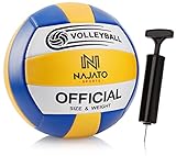 NAJATO Sports Volleyball – Beachvolleyball inkl. Ballpumpe – Langlebiger...