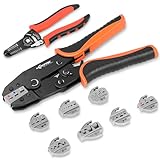 KF CPTEC 9-teiliges Crimpzange Set mit Wechselbacken für...
