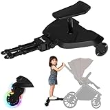 LIONELO Buggy Board 2-in-1 Mitfahrbrett für Kinderwagen mit abnehmbarem Sitz,...