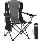 HIGH POINT SPORTS Campingstuhl Faltbar bis 160kg Campingsessel Klappstuhl mit...