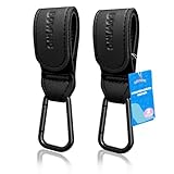 Bdwing 2 Stück Kinderwagen Haken für Taschen Wickeltaschen, Leder Universelles...