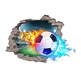 Zfseyuh Fußball Wandtattoo 3D Wandsticker Fussball Kinderzimmer Jungen...