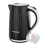 Russell Hobbs Wasserkocher [1,7L 2400W] Eden Schwarz, Edelstahlakzente...