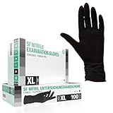 SF Nitrilhandschuhe XL Schwarz – 100 Stück Einweghandschuhe,...