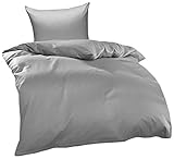 Bettwaesche-mit-Stil Mako Interlock Jersey Bettwäsche Garnitur Uni/enfarbig...