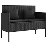 vidaXL Gartenbank mit Kissen, Sitzbank mit Staufach unter Sitzfläche, Parkbank...