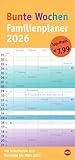 Bunte Wochen Familienplaner 2026: Praktischer Wandplaner mit 5 Spalten. Familien...