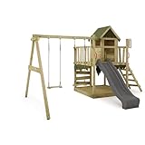 FATMOOSE Spielturm Klettergerüst JazzyJungle Jam XXL mit Schaukel & Rutsche,...