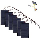 6 Stück 62 x 36 mm Mini Solarpanel, 3V 0,27W 90mA Mikro-Mini-Solar-Panel-Zellen...