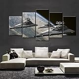 ANIMNARUT Hd 5 Stück Leinwand Kunst Gedruckt Star Wars Space 5-Teiliges Bild...