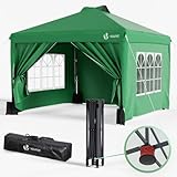 VOUNOT Pavillon 3x3m Wasserdicht Stabil Winterfest, Pop Up Faltpavillon mit 4...