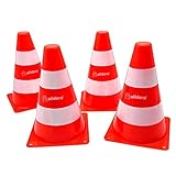 alldoro 60090 Pylonen Set, 4 Stück, Leitkegel - Verkehrshütchen stapelbar,...