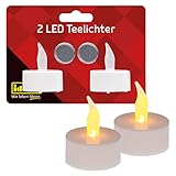 Idena 408982 - LED Teelichter, 2 Stück in Warmweiß, elektrische Kerzen mit...