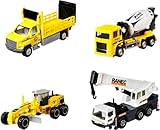 Matchbox HCC07 - Baumaschinen 4er-Pack, unterschiedliche Baustellenfahrzeuge,...