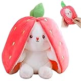 TOGETDREAM Osterhase Plüschtier, 25CM Karotte Erdbeer Kuscheltier Kawaii Hase...