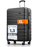 Travely Polycarbonat Koffer Groß 77cm XL - 100L Innenvolumen - 158cm Gurtmaß,...