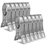 Vicloon 12 Stück Edelstahl Strandtuch Clips Große Wäscheklammern,...