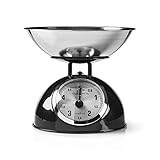 Nedis KASC110BK Küchenwaage - Analog – Retro Design – 5 kg Tragkraft –...