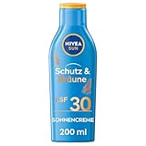 NIVEA SUN Schutz & Bräune Sonnencreme LSF 30 (200 ml), Sonnenmilch mit...