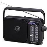 Panasonic RF-2400DEG-K Tragbares Radio mit Griff, Netz- oder Batteriebetrieb...