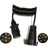 JVJ Anhängerkable 7Polig auf 7 Polig Verlängerung Kabel Spiralkabel Anhänger...