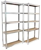 TRUTZHOLM Lagerregal 180x90x30cm 2er-Set 875 kg 10 Böden | Archivregal...