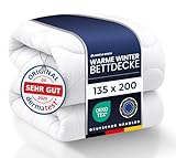 Warme Winterdecke 135x200 als Schlafdecke - Bettdecke für Allergiker geeignet -...