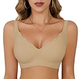 Aisprts BH Damen Ohne Bügel V Ausschnitt Push up BH Softschalen Bustier Damen T...