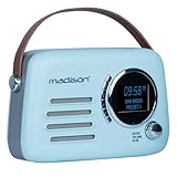 Madison - FREESOUND-VR30BL-DAB - Vintage DAB+ Radio mit Langer Akkulaufzeit -...