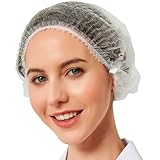 KIBERTIC - 100 Stück Haarnetz | OP Haube aus Einwegstoff Weiß | kopfhaube...
