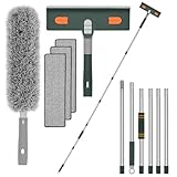 Flow fire 250 cm Fensterabzieher mit Teleskopstiel Kopf und Teleskopstange,...