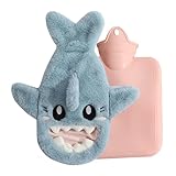 Golgner Wärmflasche mit Bezug, Bettflasche für Kinder mit Weichem Bezug, 1L...