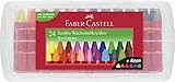FABER-CASTELL 120034 - Wachsmalkreiden Jumbo 24er Box, inklusive Neon-Farben und...