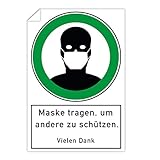 stempel-fabrik – 3 Stück Aufkleber 'Maske tragen, um andere zu schützen' mit...
