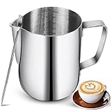 Milchaufschäumkrüge, 350 ml 12oz, Edelstahl-Espresso-Dampfkrüge mit...