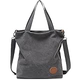 JANSBEN Damen Canvas Handtasche Schultertasche Casual Multifunktionale...