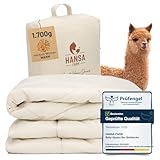 HANSA-FARM | Baby Alpaka Bio-Bettdecke 155 x 220 cm (Füllung 1.700g) - Herbst...