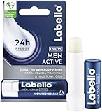 Labello Men Active Lippenpflegestift mit LSF 15, hochwirksame Lippenpflege für...