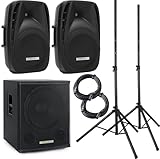 Pronomic 115S-212A Aktive PA-Anlage - aktives PA-Set mit 1x 15-Subwoofer und 2X...