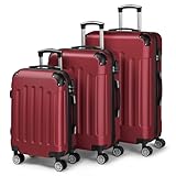 LEADZM Kofferset 3 teilig, Reisekoffer Set mit Eckenschutz, Koffer Set...