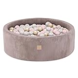 MISIOO Bällebad mit Schaumstoff-Füllung - 90x30cm - 200 Bälle für Bällebad...