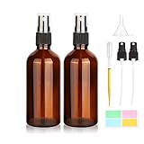 Hyber&Cara 100ml Braun Sprühflasche Glas, 2Pcs Sprühflaschen mit Feinem Nebel,...