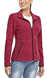 Soneven Fleecejacke Damen, Damen Fleece Jacke mit Durchgehendem Reißverschluss...