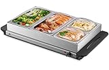 Buffetwärmer | Warmhalteplatte | Speisewärmer | 300 Watt | 4 Speisebehälter |...